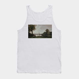 The Seine at Chatou by Jean-Baptiste Camille Corot Tank Top